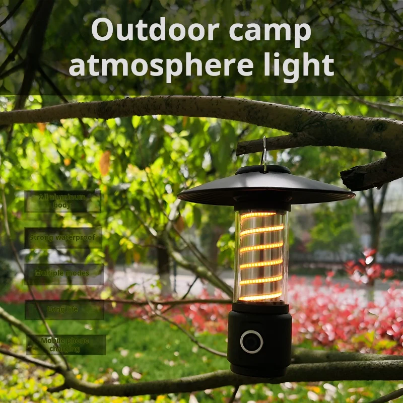Outdoor Portable Camping Light USB Rechargeable Camping Soft Ambient Light High - £10.22 GBP+