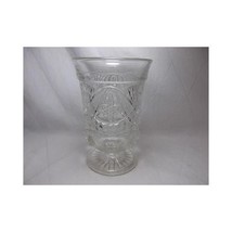 Eapg Pressed Glass Vase Star Wheat Raised Bead Design Antique Vtg Pedestal 6.5&quot; - £38.75 GBP