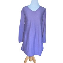J. Jill Women&#39;s Purple Silk Wool Blend V Neck Tunic Sweater Size Small C... - $11.54