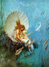The Mermaid Princess Percy Tarrant Sea Oc EAN Ceramic Tile Mural Backsplash - £53.67 GBP+