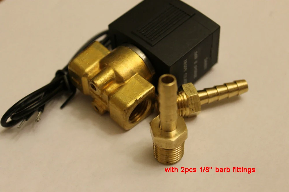 Free shipping 1 8 electric solenoid valve air gas diesel b20n 220vac w barb fittings 1 thumb200