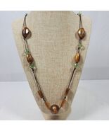 Mid Century Hippie Hand Knotted Statement Necklace 36 Inch Pullover - $540.84 MXN
