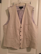 1 Pc INC International Concepts Men&#39;s Beige Button Front Tuxedo Vest Siz... - $43.65