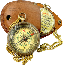 Graduation Gift, Go Confidently Brass Compass Quote Engraved 2024 Sentimental Gi - £28.05 GBP