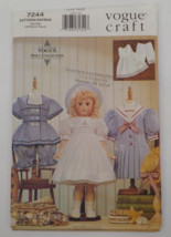 Vogue Craft Pattern #7244 18&quot; Doll Collection Heirloom Clothes TRANSFERUNCUT2000 - £7.89 GBP