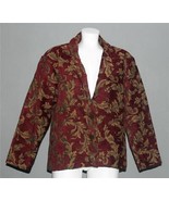 VTG Painted Pony Gold Burgundy Thick Tapestry 3-Button Jacket Wm&#39;s S / M... - $93.71 CAD