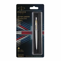Parker Jotter Steel GT Ball Point Pen Fine Brand New Sealed + Black Medium Refil - £10.47 GBP