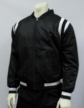SMITTY | BKS-227 | Black &amp; White Collegiate Style Front Zip Polyester Ja... - £39.32 GBP