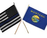AES 12x18 12&quot;x18&quot; Wholesale Combo USA Police Blue Line &amp; Montana State S... - $10.88