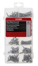 216-Piece Stainless Steel Sheet Metal Screw Kit Crown Bolt 31352  - £3.94 GBP