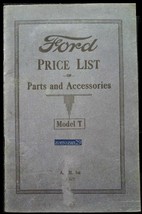 1919 Ford Model T Price List Of Parts &amp; Accessories Vintage B/W Brochure Orignal - £59.10 GBP