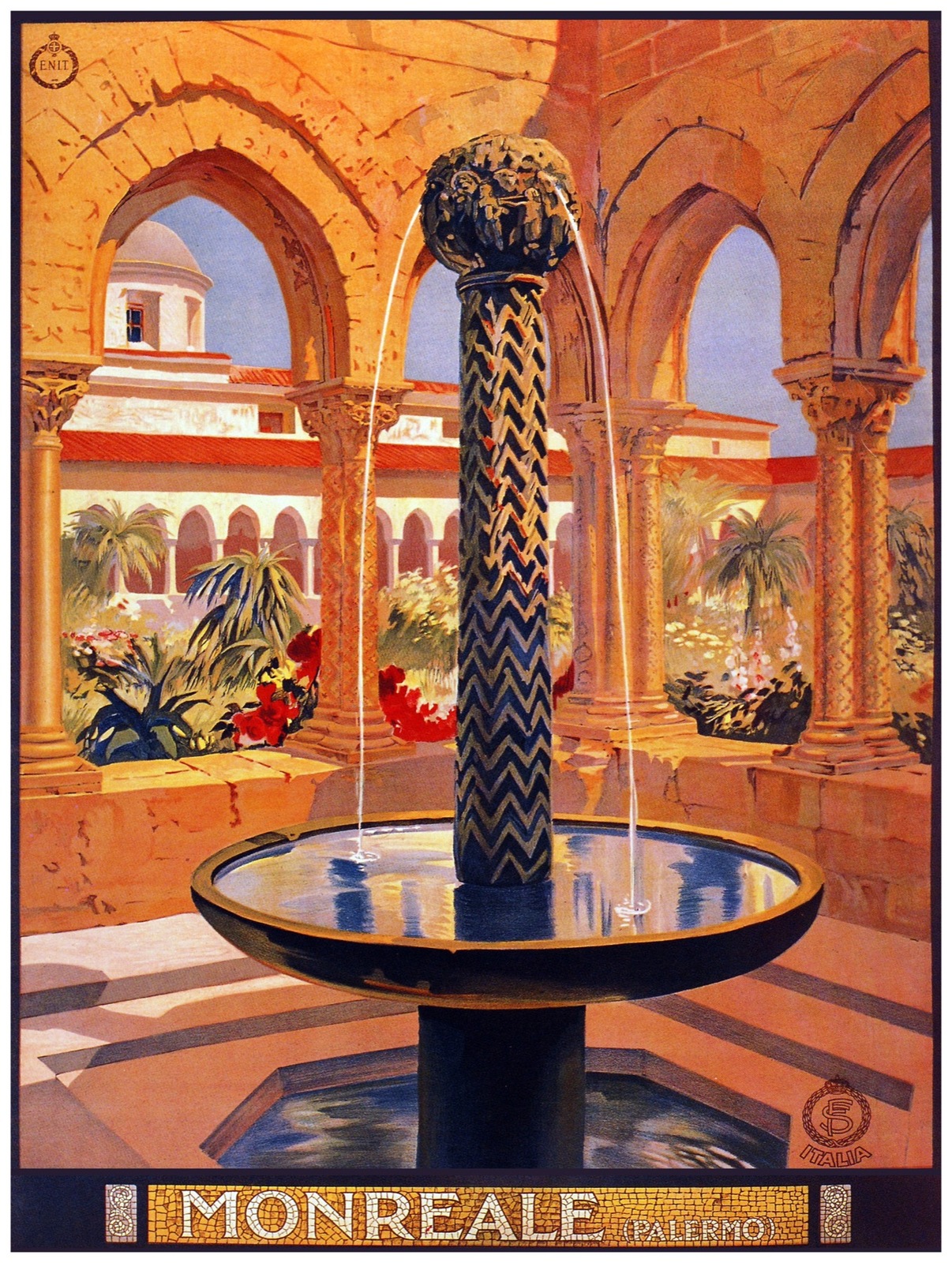 9804.Moreale.palermo.fountain in court.garden.POSTER.decor Home Office art - $17.10+