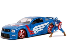 JADA JAD31187 1/24 2006 FORD MUSTANG GT WITH CAPTAIN AMERICA FIGURE MARVEL AVENG - £39.47 GBP