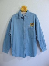 Vintage NOS Marjolein Bastin Denim Button Down Shirt L Embroidered Sunfl... - $24.99