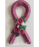 BREAST CANCER AWARENESS WREATH PINK FLOWERS GIFT THINK PINK SUPPORT - £39.17 GBP