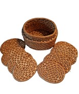 8 Sisal Oval Coasters In Basket No Lid See Description - £13.32 GBP