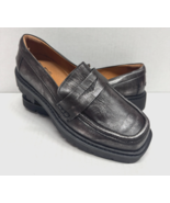MIZ MOOZ  LEATHER SLIP ON PLATFORM LOAFERS PEWTER  37EU / 7US NEW # X-12 - €80,88 EUR