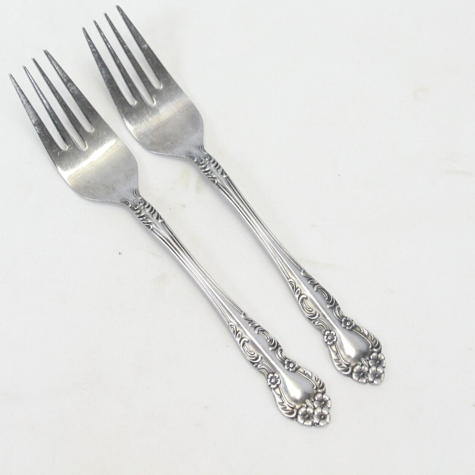 Ekco Eterna Stainless Beaumont Salad Forks 6 1/2&quot; Stainless Lot of 2 - $7.83