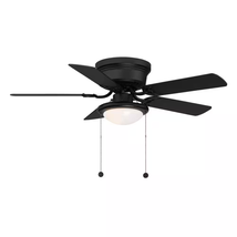 Hugger 44 in. LED Indoor Matte Black Ceiling Fan with Light Kit - $56.57