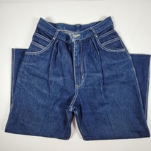 Gitano Vintage Mom Tapered Pleated Denim Jeans 8 Short Blue High Rise Dark Wash - £19.72 GBP