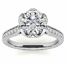 1.00 Carat Round Cut Moissanite Engagement Ring In 14k Gold For Women  - £766.63 GBP