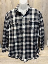 Carhartt Flannel Shirt Mens XL Gray Plaid Button Up Outdoors Workwear - $18.65