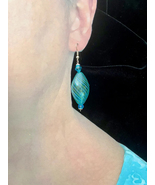 Italian Turquoise Blown Glass Drop Earrings for Pierced Ears - £18.29 GBP