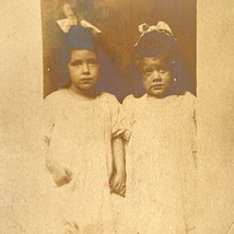 RPPC c1910 Two Young Girls Holding Hands Gel Silver AZO Divided Back Postcard - £7.95 GBP