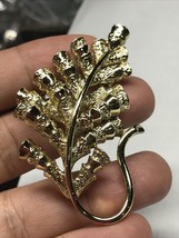 MARVELLA Signed Vintage Brooch Pin 2” Gold Tone Leaf Lot1 - £14.95 GBP