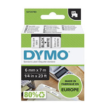 Dymo D1 Tape Label 6mmx7m - Black on White - £38.96 GBP