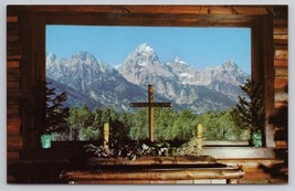 Altar And Window Chapel The Transfiguration Moose Wyoming Grand Teton Postcard - £10.79 GBP