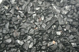 2 ounces Black Tourmaline Rough Chips 6-10mm Reiki Healing Crystal Prote... - $8.41