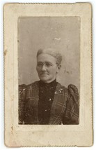 CIRCA 1880&#39;S CDV Beautiful Elderly Woman Victorian Style Dress Wearing Glasses - £7.44 GBP