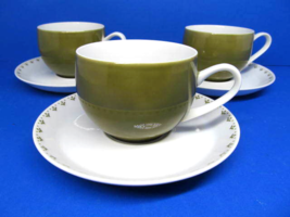 Mikasa  Pivotal La Ronde Green Cups And Saucers Set of 3 - £17.30 GBP