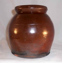 Antique Henry Schofield Lead Glazed Redware Brown Colored Pot Southeaste... - £154.91 GBP