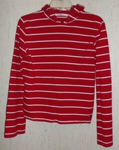 Excellent Womens / Juniors Tommy Hilfiger Red &amp; White Stripe Knit Hoodie Sz M - £13.94 GBP