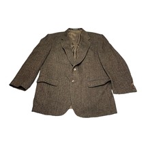 Towncraft Sports Coat Men 42R Brown Herringbone Wool Notch Lapel Single ... - £26.21 GBP