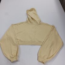 Flirtitude Active RN#98677 Women's Yellow Full Zip Cropped Hoodie Jacket Size M image 2