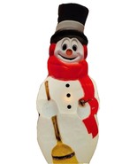 General Foam 42&quot; Snowman Red Scarf/Stars Lighted Blow Mold Yard Decor Ch... - £91.69 GBP