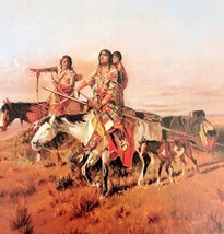 Following The Buffalo Run Native Americans 1978 Old West Print Russell LGAD99 - £39.32 GBP