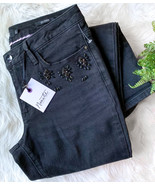 Nanette Lepore Mid Rise Girlfriend Jeans Women Black Stretch Denim Rhine... - €31,69 EUR