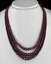 Natural Unheated Ruby Beads Round 3 Line 451 Carats Gemstone Precious Necklace - £1,120.55 GBP
