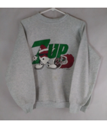Vintage Fruit Of The Loom Unisex 7UP Dot Santa Gray Christmas Sweatshirt... - $29.69