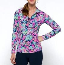 NEW LILLY PULITZER Oyster Bay Navy PJ Knit Button Up Long Sleeve Top (Si... - £27.48 GBP