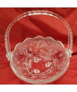 Mikasa “Silent Night&quot; Glass Bowl w Handle Christmas Santa Sleigh Reindee... - £13.27 GBP