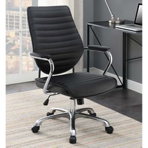 Black &amp; Chrome Adjustable Swivel Office Chair - £132.62 GBP