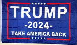 TRUMP 2024:TAKE AMERICA BACK 3x5&#39; FLAG (MIN. ORDER 6 PIECES)-68 D POLYES... - $23.34
