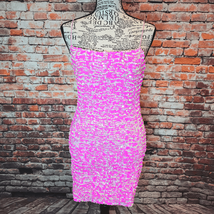 Thirty Thirty LA Pink and White Sequin Party Club Dress Small - £23.53 GBP