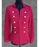 White House Black Market Raspberry Red Military Style Jacket - Women&#39;s S... - $1,355.61 MXN