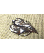 Vintage Pewter Leaf Scarf Clip - $22.00 CAD